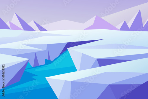 Abstract blue geometric vector illustration with a paper-cut origami pattern of triangles and arrows for a business technology concept backdrop