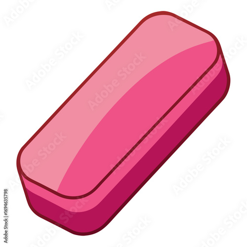 pink pill isolated on white background