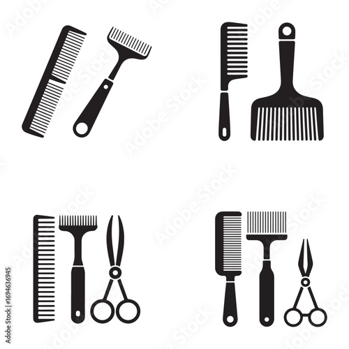 Four Simple Black Pacifier Icons Isolated on White