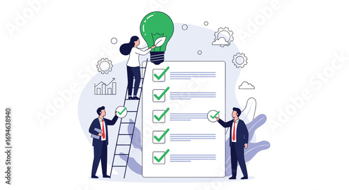Successful business planning and goal achievement through teamwork and innovation
