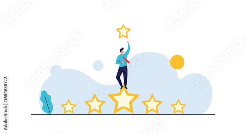 Achieving top ratings and excellence by reaching for the highest star of success
