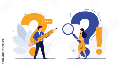 Two people exploring questions and finding answers with creative tools for problem solving