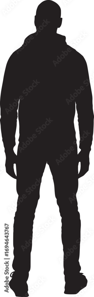Fototapeta premium vector, silhouette of back view of a man standing