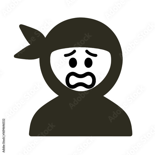 character emotion ninja fear vector on white background
Vector icon character with emotion
