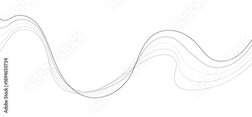 Technology abstract lines on white background. Undulate Grey Wave Swirl, frequency sound
wave, twisted curve lines with blend effect.