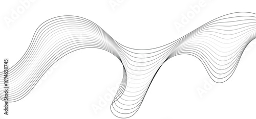 A minimalist abstract image featuring multiple, interwoven, wavy lines in varying thicknessesand dashed patterns.