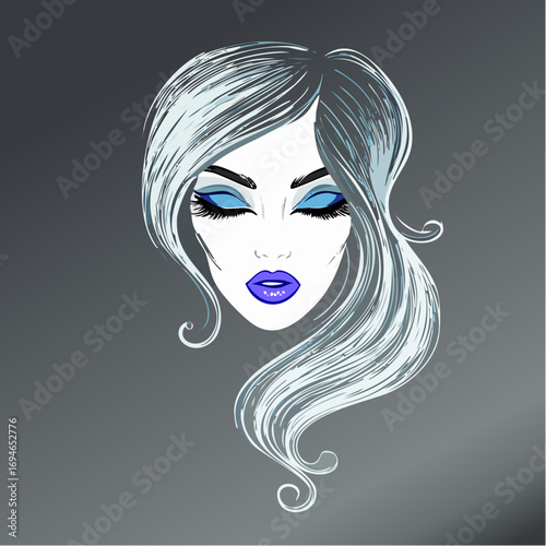 metallic noir drape hair insignia for luxury hair-care bars and upscale storefront branding