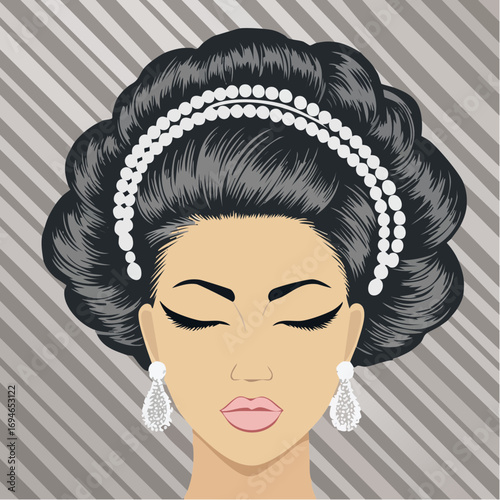  luxe pearl coil updo logo for premium peptide skincare line and luxury salon branding