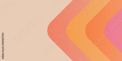 Abstract background with 70s color gradient. Background decorated with retro and fun geometric shapes. Vintage hippie vector illustration for interiors, decorations, banners, covers, and cards. Vol. 5