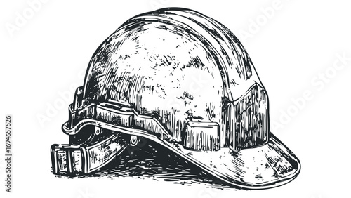 Hard Hat Safety Equipment Image. Vector hand drawn illustration