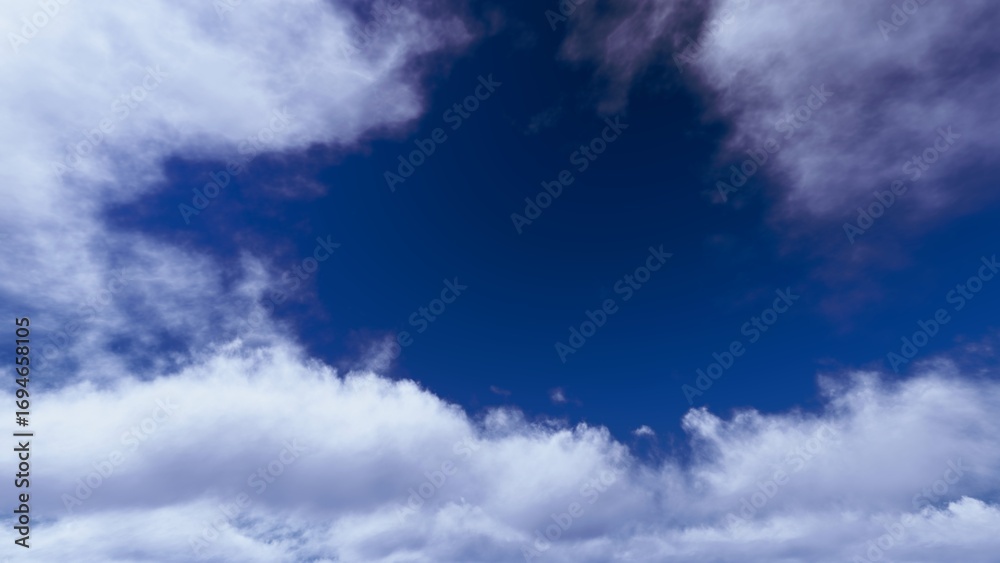 Obraz premium A photograph of a vast, clear blue sky with soft, white clouds scattered at the bottom.A versatile background for websites, presentations, quotes, or any design needing clarity.