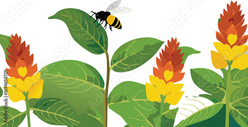 A macro shot of pollination for educational use in biology and environmental studies
Bee on yellow flower promoting awareness of pollinator roles in food systems