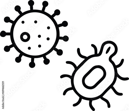 Virus and Bacteria Line Icons