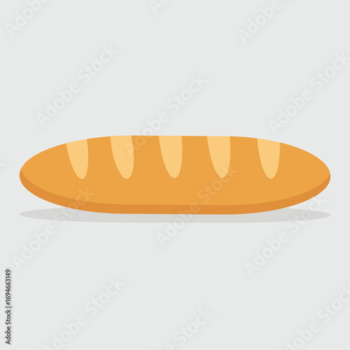 Flat Design Illustration of a Freshly Baked Loaf of Bread