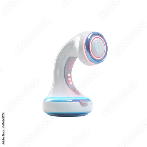 Futuristic White and Blue LED Skincare Device - 3D Render