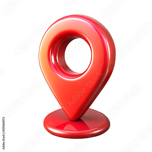 3d red map location pin icon on black background map pin