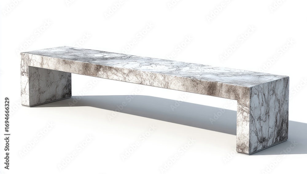 Fototapeta premium Modern stone bench, light gray