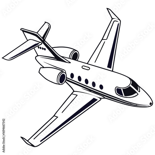 Private Jet vector illustrator design