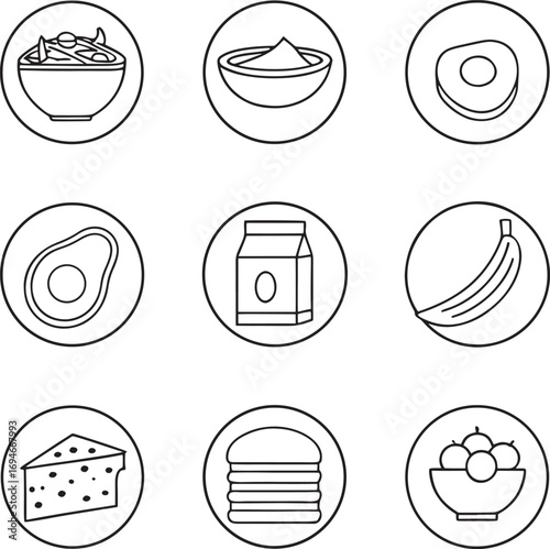 Healthy Food Line Icons