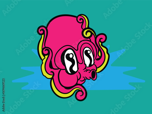 cute animal with sport theme illustration