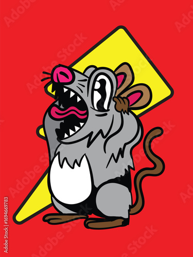 cute animal with music theme illustration
