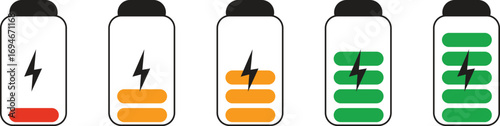 Set of Battery Charging Icons