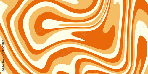 Striped caramel wave background. Toffee texture with cream. Psychedelic candy pattern.