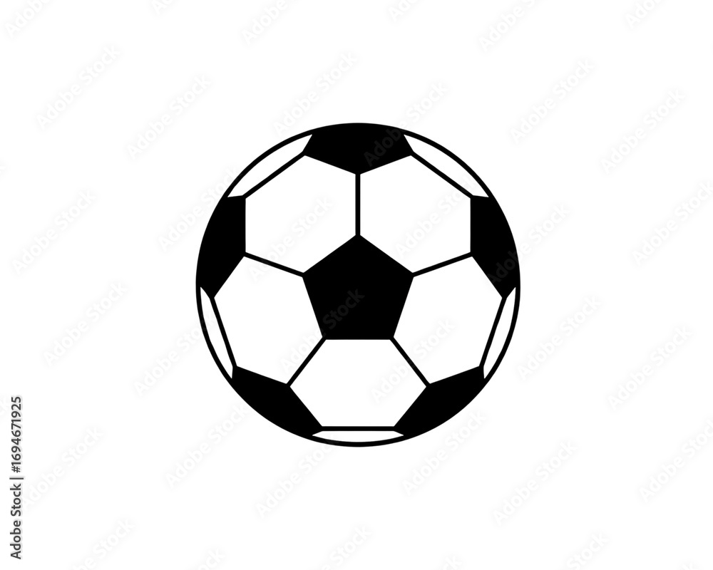 Fototapeta premium Firefly_ Soccer ball. Black football ball isolated on white background. Flat icon. Simple car