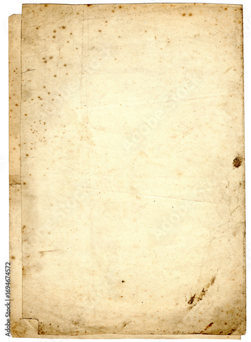 Zwei alte Dokumente als Stapel, vergilbt, stockfleckig als Hintergrund oder Ebene für Scrapbooking