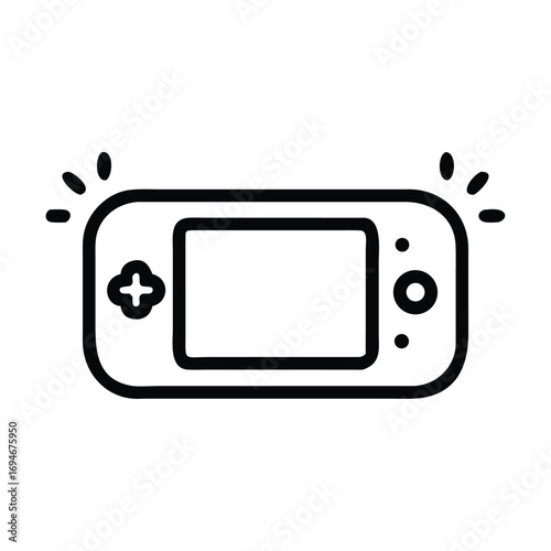 Twice Silhouette Remote Control Games Screen Stock Vector
