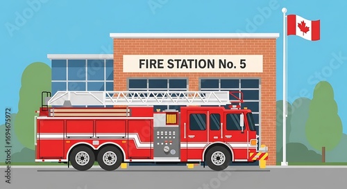 Firetruck at Canadian Station.