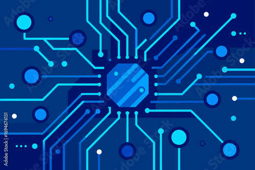 abstract blue circuit technology pattern