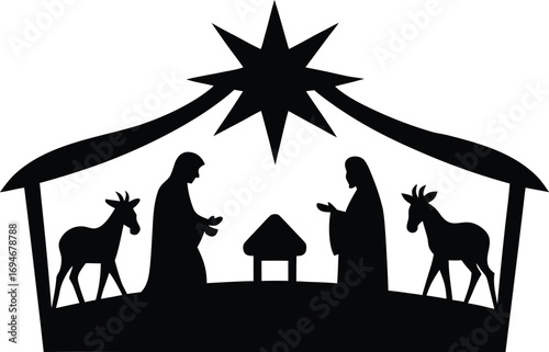 representing Holidays Christmas and Religion in a Cut File Design vector illustration