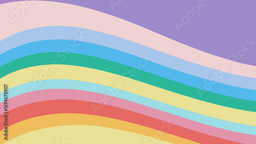 abstract pastel rainbow waves design