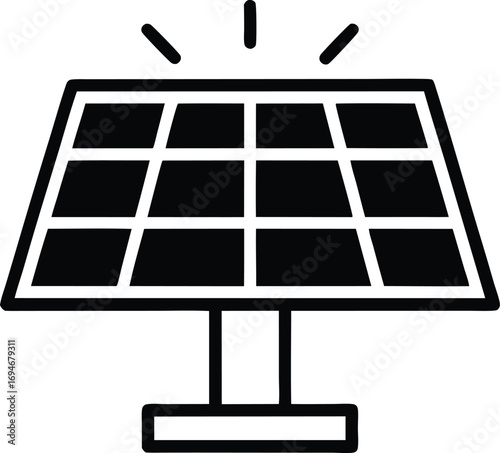solar panel icon line art