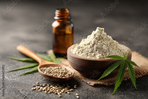 Hemp flour and seeds with oil (4)