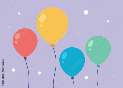 birthday balloons vector background illustration