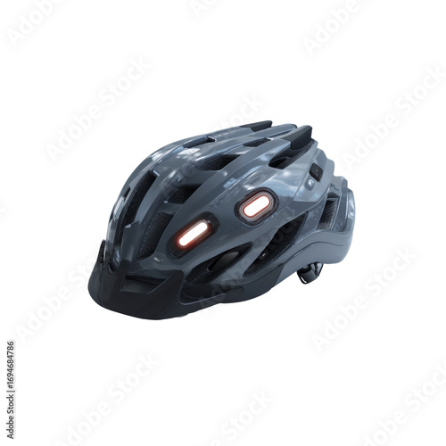 Modern Bicycle Helmet with Integrated Rear Lights - Safety Gear for Cycling