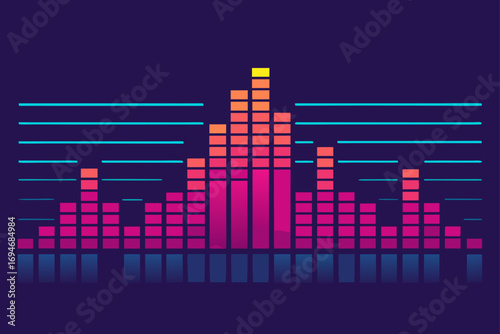 Music Equalizer Neon Background
