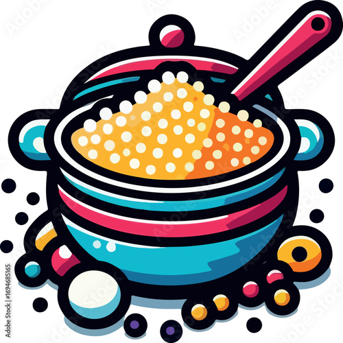 Couscous logo icon vector white background .