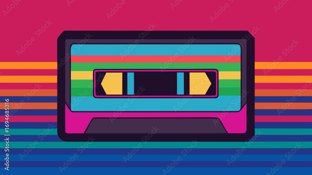 Obraz premium Retro VHS Glitch Background