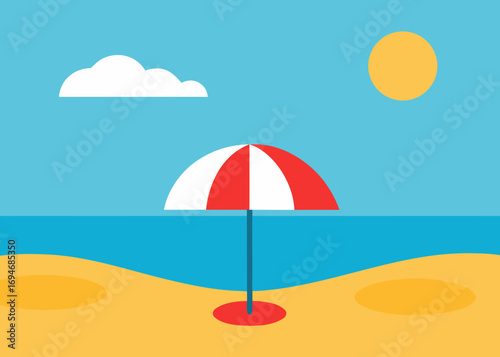 Summer Beach Umbrella Background