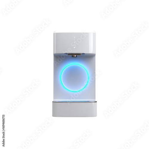 Modern White Water Dispenser with Blue LED Light Ring