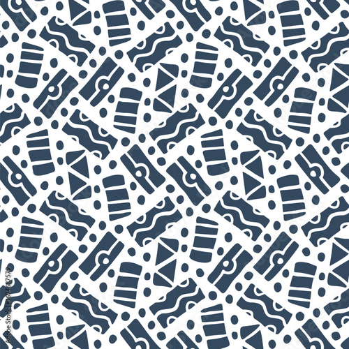 Monochrome seamless pattern with gifts. Vector illustration
