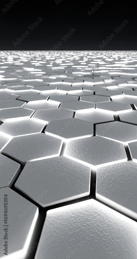 Fototapeta premium Abstract geometric pattern of glowing hexagons
