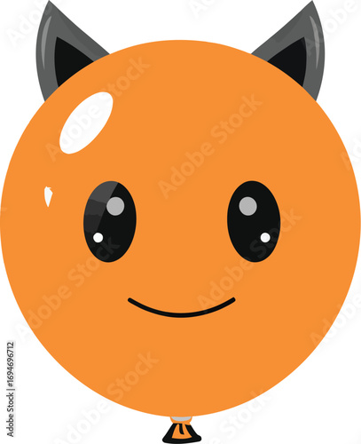 Cute Halloween vampire balloon smiling on a white background for holiday fun