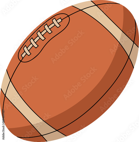 American football ball isolated simple flat illustration graphic element sports game vector