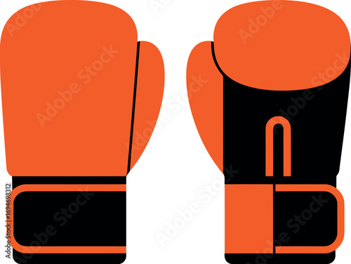 Vibrant orange boxing gloves sport fitness combat equipment training gear vector