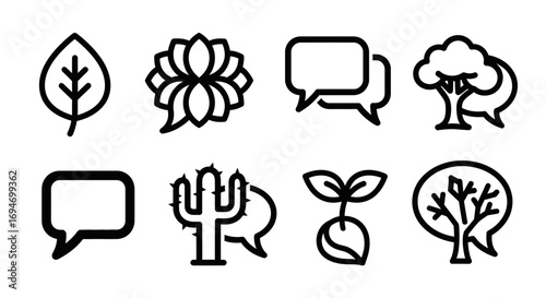 Nature, Thought, and Growth A Collection of Minimalist Icon Illustrations