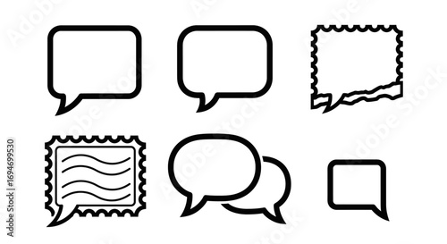 Speech Bubble Icons Communication and Messaging Concept, Diverse Styles and Design Elements